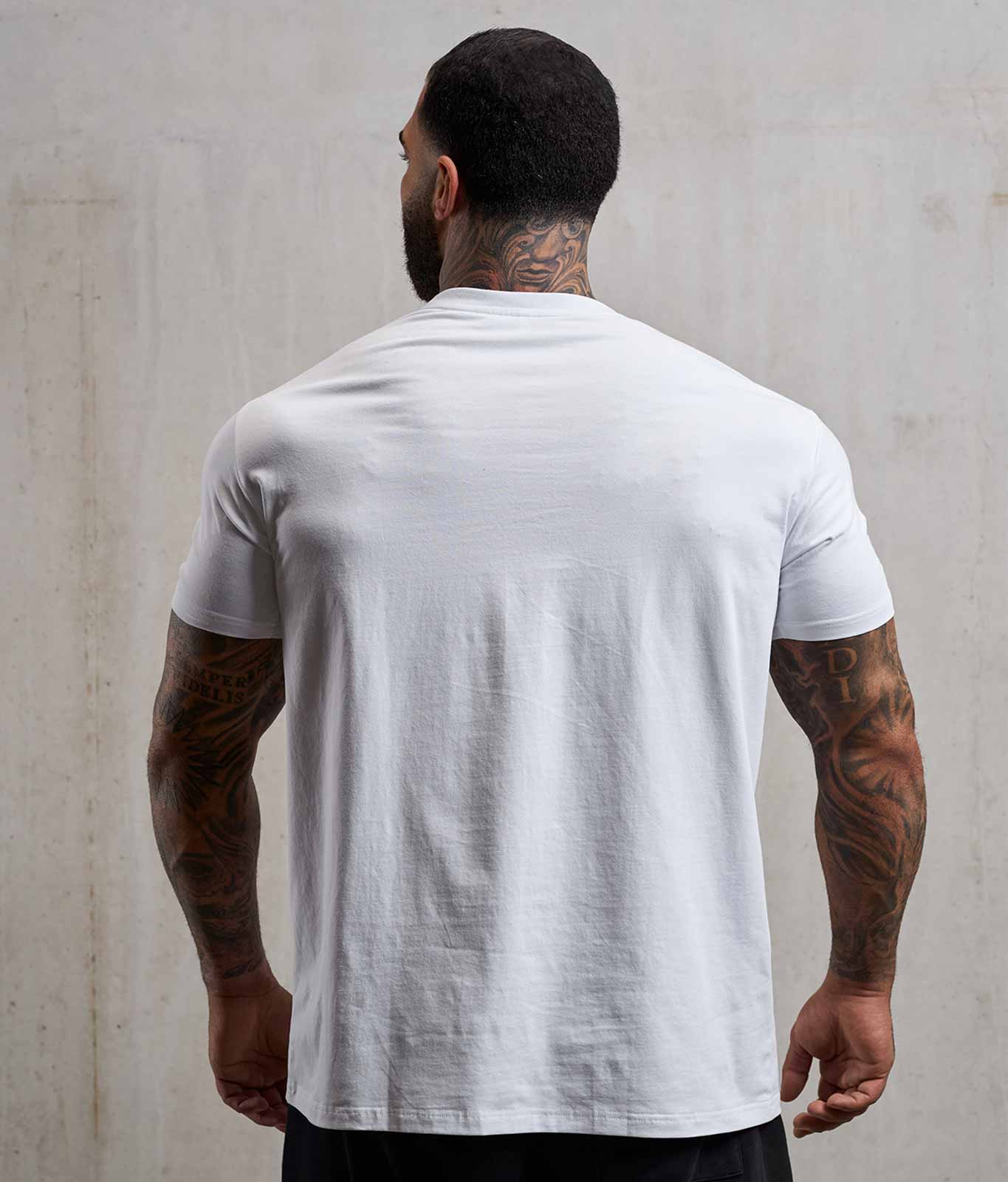 NOFY T-Shirt Herren Weiß Arrows, Rückenansicht ohne Print