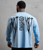 NOFY Longsleeve Herren Blau After Dark mit Not Finished Yet Backprint, Rückenansicht