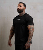 NOFY T-Shirt Herren Schwarz I Am NOFY Core, Seitenansicht Regular Fit