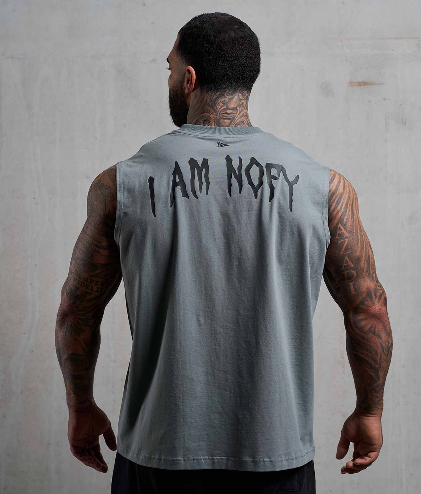 NOFY Tank Top Herren Dunkelgrau, I AM NOFY Backprint
