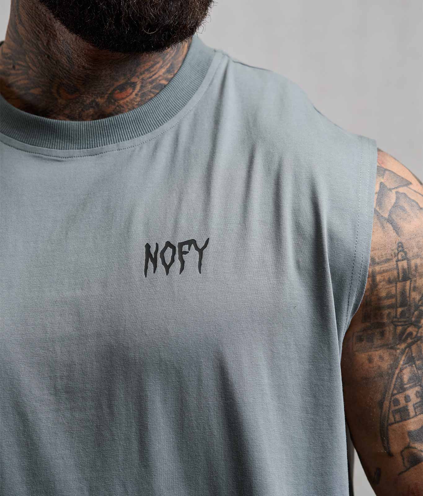 NOFY Tank Top Herren Dunkelgrau, I AM NOFY Logo Detail