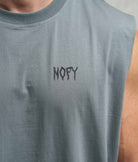 NOFY Tank Top Herren Dunkelgrau, NOT FINISHED YET Frontprint Logo Detail